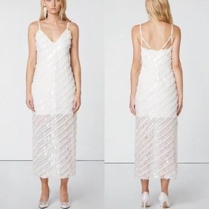 White sequin bridal ELLIATT party dress - size small